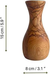 Vase artisanal en bois d'olivier, décoratif, grain naturel, décoration intérieure rustique, moderne, minimaliste, centre de table, idée cadeau - Product Image 2
