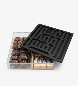 Boîte de rangement alimentaire élégante en acrylique transparent avec couvercle en nacre fait main, organiseur de cuisine de luxe - Product Image 2