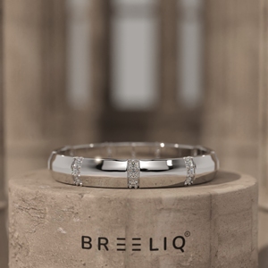 แหวนเพชร Breeliq ดีไซน์เรขาคณิต สีทองขาว แหวนแต่งงานสุดหรู เครื่องประดับผู้หญิงสุดสง่างาม ของขวัญวันครบรอบ - Product Image 3