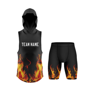 Conjunto de Fútbol 7v7 Neon Splash, Jersey sin Mangas con Capucha, Pantalones Cortos Sublimados, Gráficos Personalizados del Equipo, Uniformes de Alto Rendimiento - Product Image 4