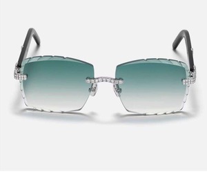 Top Selling Diamond Sunglasses Rimless Fashion <b>Eyewear</b> with Sparkling Jewelry Detail for Men and Women Available At Good Price - Product Image 1