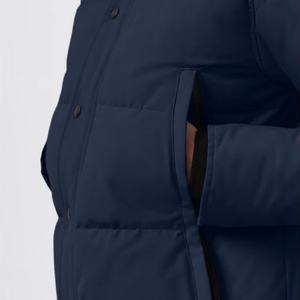 Ventes en gros de parkas pour hommes de haute qualité, sur mesure, noirs, d'hiver, épais, en duvet de canard, avec col en fourrure - Product Image 6