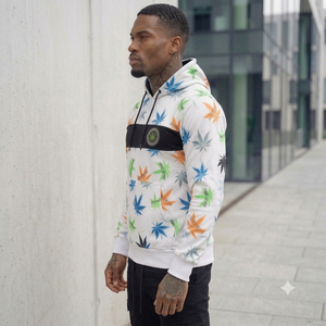 Sweat à capuche personnalisé OEM pour homme, en tissu tricoté 100% coton blanc d'hiver, avec logo imprimé par sublimation sur le devant et doublure. - Product Image 4