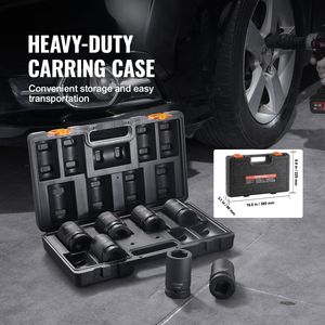 Set di chiavi a bussola a impatto metriche da 27-41 mm, 8 pezzi, in acciaio legato Cr-Mo a 6 punte, con misure facili da leggere per riparazioni auto - Product Image 6