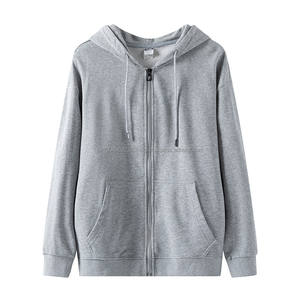 Taille personnalisée et impression unisexe doux coton éponge tissu haute qualité coton fermeture éclair sweats à capuche travail sweat à capuche - Product Image 4