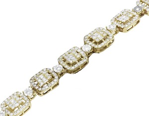 Hip Hop Luxury Baguette & Round Moissanite Diamond Studded <b>Iced</b> <b>Out</b> S925 Silver Tennis <b>Chain</b> Necklace for Men - Product Image 6