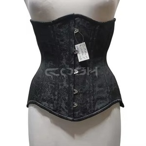 Corsé Victoriano Negro de Brocado con Cierre de Varillas de Acero para Ajustar la Cintura - Product Image 2