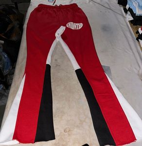 Custom Embroidery Logo Men's Flared Pant Streetwear Staked Joggers Cotton <b>Elastic</b> Waistband Flare Men's Pants - Product Image 4
