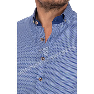 Camisas casuales de manga larga para hombre, a cuadros azules y blancos, ajustadas, estilo bávaro, camisas de vestir, camisa bávara para hombre - Product Image 2