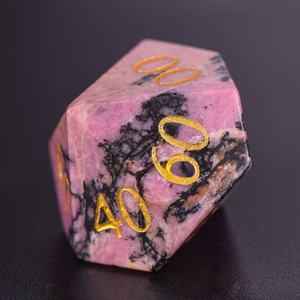 Ensemble de dés de jeu de rôle en rhodonite de luxe, faits à la main, polyédriques, pour Dungeons & Dragons, collection de cadeaux de luxe - Product Image 5