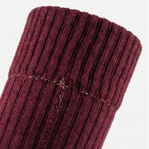 Men's Knee High <b>Socks</b> Solid Color Knitted Regular Style Autumn Daily Wear <b>Burgundy</b> - Product Image 5