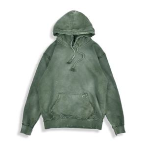 Sudaderas con capucha de algodón polar vintage desgastadas, sudaderas básicas con lavado ácido, sudaderas con capucha de mezcla de algodón de alto gramaje, sudaderas con capucha vintage desgastadas. - Product Image 3
