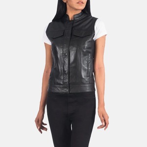 Rayne Moto Black <b>Leather</b> Vest for Men – Premium Motorcycle Biker Waistcoat Stylish <b>Sleeveless</b> <b>Jacket</b> - Product Image 3