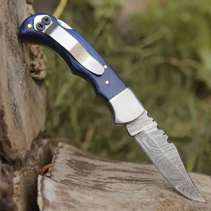 Damascus Steel Folding Knife Handmade Pattern Steel Compact Pocket Knife Outdoor <b>Camping</b> Hiking Fishing Travel Utility <b>Tool</b> - Product Image 4