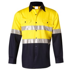 Cotton Reflective Safety Uniform Plus Size High Quality Good Visibility Mechanical Work Wear Long Sleeve Anti-Bacterial Oeko-<b>Tex</b> - Product Image 2