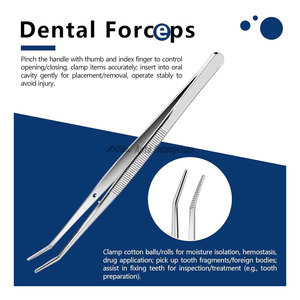 Kit d'outils dentaires manuels en acier inoxydable avec lime, crochet, spatule, forceps – 5 pièces, instruments chirurgicaux 304 CE - Product Image 5