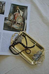 Bandeja de Mesa de Latón de Lujo, Estilo Vintage, Bandeja de Latón de Diseño, Bandeja de Regalo, Bandeja de Té de Latón Sólido, Bandeja de Latón Grabada, Bandeja para Hostelería - Product Image 2