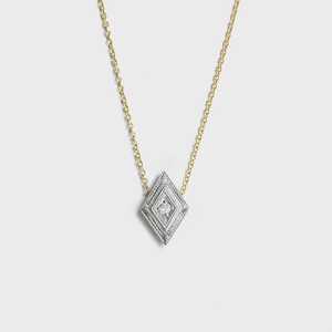 สร้อยคอจี้เพชรสลักลายวินเทจ ทองคำแท้ 14k ทรงกลม เพชรเลี้ยงในห้องปฏิบัติการ ตัวล็อกแบบก้ามกุ้ง ดีไซน์เรียบหรู เหมาะสำหรับใส่ทุกวัน เครื่องประดับคุณภาพสูง - Product Image 1