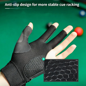 Spandex Material Sports Snooker <b>Gloves</b> for Men and Women 3 Fingers Design <b>Moisture</b> Wicking & UV Protection - Product Image 5