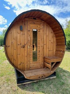 Sauna panoramique de style nordique, cabine de sauna extérieure à bois avec façade entièrement vitrée - Product Image 1