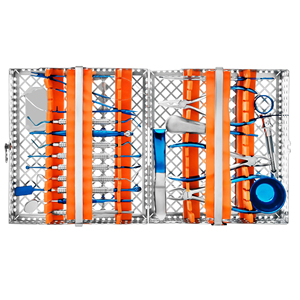 Kit d'instruments dentaires manuels bleu/argent, ensemble de 19 pièces, pinces, plateau de stérilisation, poignée ergonomique, réutilisable, léger, allemand - Product Image 1