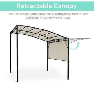 Pérgola y Gazebo para Patio Exterior Color Blanco Crema de 10 x 8 con Puertas y Ventanas para Jardín, Terraza o Autocaravana - Product Image 4