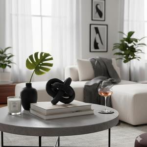 Chaîne en bois sculptée à la main, décoration en maillons de bois, chaîne en bois à nœuds pour table basse, décoration de style rustique moderne pour étagère - Product Image 1