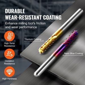 40 pezzi 1/8 \ "punte per Router CNC con gambo 2 flauto a sfera piatta per punta per naso mano Nano blu cappotto in titanio Set di punte per fresa - Product Image 5