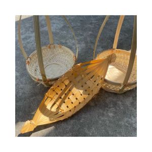 Bandeja de servir en forma de bote de bambú, en oferta, de bambú natural, estilo vintage, vajilla de bambú, bandeja de mimbre para decoración - Product Image 6