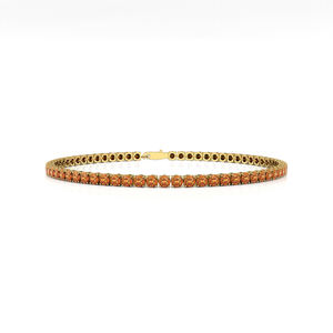 Bracelet tennis en citrine naturelle fait main, or pur 14K 18K, bijoux fins personnalisés faits à la main, bracelet tennis unisexe OEM - Product Image 1
