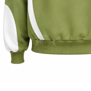 Custom Logo Pea White Color Blocking Tracksuit 100% Set Full <b>Zip</b> <b>Hooded</b> 450 Gsm Sweatshirt Pants - Product Image 6