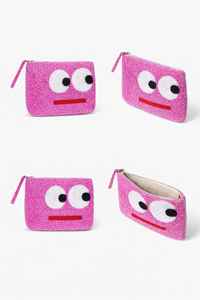 Pochette perlée faite main avec motif de visage de dessin animé mignon, porte-monnaie Kawaii amusant pour femme, mini, élégant, écologique, avec dragonne et chaîne, esthétique - Product Image 2