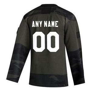 Service OEM sur mesure, maillot de hockey sur glace USA, impression par sublimation, séchage rapide et antibactérien, manches longues - Product Image 4