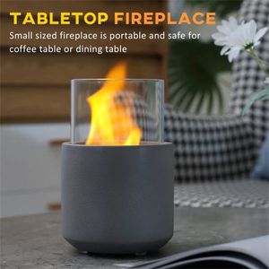 Light Grey Electric <b>Fireplace</b> Mini <b>Tabletop</b> Design - Product Image 4