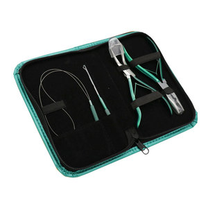 Premium Hair Extension Installation Tool Kit with Hair Extension Pliers Loop <b>Needle</b> and Silicone Lined <b>Beads</b> Professional Salon - Product Image 1