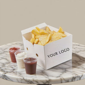 Soporte Triangular Personalizado de Cartón Desechable Biodegradable y Ecológico para Alimentos, Ideal para Papas Fritas y Crepas - Product Image 3
