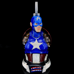 Colgante de Capitán América con Diamantes de Imitación, Accesorio de Joyería Azul, Regalo para Fiesta de Disfraces - Product Image 1