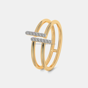 แหวนทอง14K ใส่ได้ทั้งชายและหญิงพร้อมเพชรมอยส์ซอไนท์ออกแบบได้ตามต้องการสำหรับงานหมั้นหรือแต่งงาน-เครื่องประดับทองไอเดียของขวัญ - Product Image 1