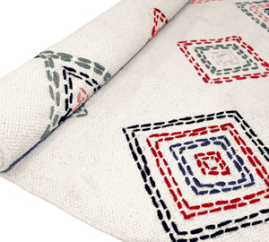 Alfombra Kantha de Algodón Hecha a Mano de 2x4 Pies, Estilo Bohemio, Ecológica, Antideslizante, Colorida, de Retazos, Alfombra India de NYKO MART - Product Image 5