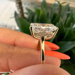 Luxury Radiant Cut Diamond Engagement 14KYellow Gold Solitaire <b>Ring</b> Lab Grown Diamond <b>Ring</b> IGICertified Big Carat <b>Statement</b> <b>Ring</b> - Product Image 5