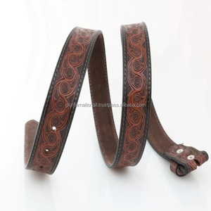 เข็มขัดหนังแฟชั่นสไตล์ตะวันตกสำหรับผู้ชายสลักด้วยมือและเครื่องประดับดีไซน์ตามสั่ง - Product Image 3