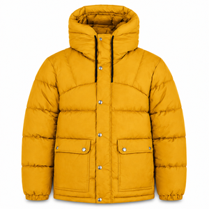 Blouson matelassé à capuche couleur personnalisée, en polyester, isolation thermique, fermeture à pression, poches utilitaires, designs streetwear hiver - Product Image 1