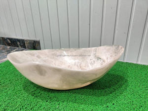 Vente en gros de lavabos de salle de bain de luxe en onyx de style européen, bassin en pierre naturelle, résine époxy, décoration artificielle pour la maison, artisanat personnalisé - Product Image 3