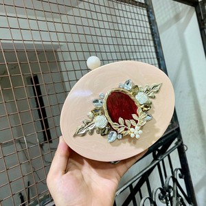 Sac à main en résine rose de qualité supérieure pour femmes, résistant à l'eau, design personnalisé, fait main, peint à la main, forme de hibou, cadeau de mariage - Product Image 4
