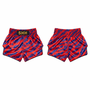 SHH Red Blue Printed Boxing Shorts Men's Satin Martial Arts Wear Regular Fit Quick Dry - Product Image 5