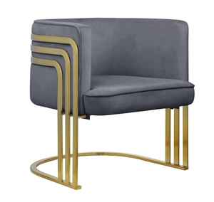 Silla Dorada Contemporánea de Acero Inoxidable, Resistente, para Sala de Estar, Sillas al por Mayor - Product Image 1