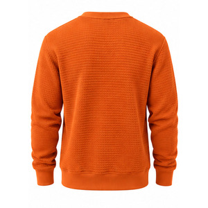 <b>Mens</b> Waffle Knit Sweatshirt Long Sleeve Crewneck Pullover Casual Textured <b>Thermal</b> Top Custom OEM Streetwear Manufacturer Factory - Product Image 2