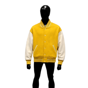 PREMIUM YELLOW LETTERMAN JACKET MODERN COLLEGE OUTERWEAR PREMIUM <b>ATHLETIC</b> REGULAR FIT FASHIONABLE WINTER WARMING LUXURY LETTERMA - Product Image 1
