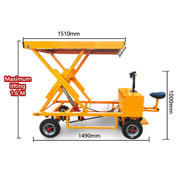 Tool Trolley Flatbed Truck Transportation Electric Heavy Duty 4 Wheels Platform Cargo Trolley