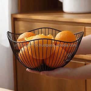 Élégante corbeille à fruits en fer avec un design unique en fil ouvert pour une ventilation adaptée au café du bureau à domicile - Product Image 6